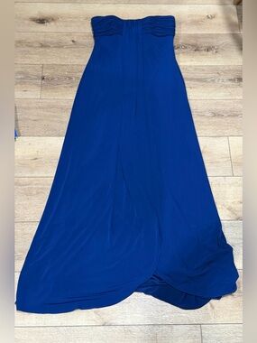 Alfred Angelo Navy Midnight Sky Strapless Bridesmaid Dress size 10 Chiffon